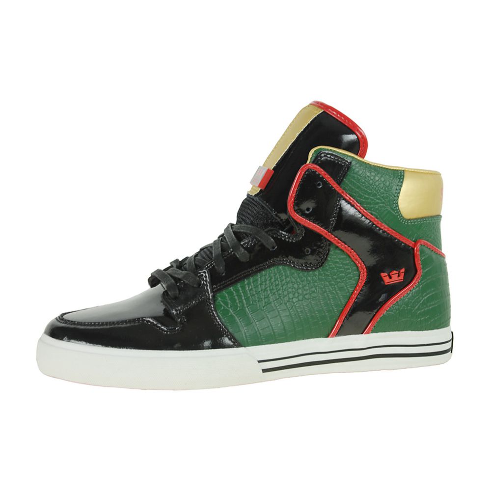 Baskets Montantes Supra Vaider Multicolore Green/Black/Red Homme | ZKY-55492207